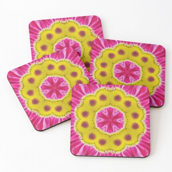 Item preview, Pink and Yellow Floral Mandala – Kaleidoscope Daisy Pattern designed and sold by SilentBloomLab.