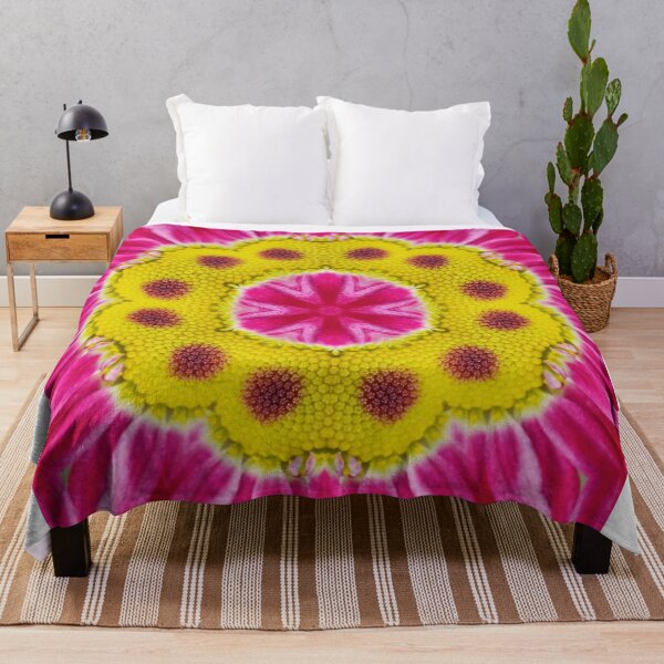Item preview, Pink and Yellow Floral Mandala – Kaleidoscope Daisy Pattern designed and sold by SilentBloomLab.