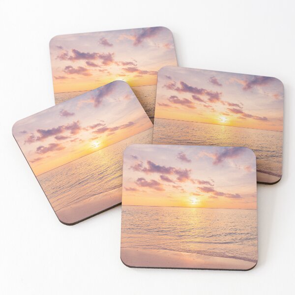Item preview, Dreamy Pink Sunset Sky Tropical Beach Ocean designed and sold by icemanphotos.
