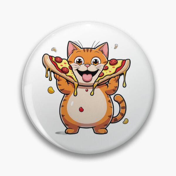 Item preview, Pizza Obsessed Orange Cat Cartoon - Funny Food Cat Gift designed and sold by InkDrop Studio.
