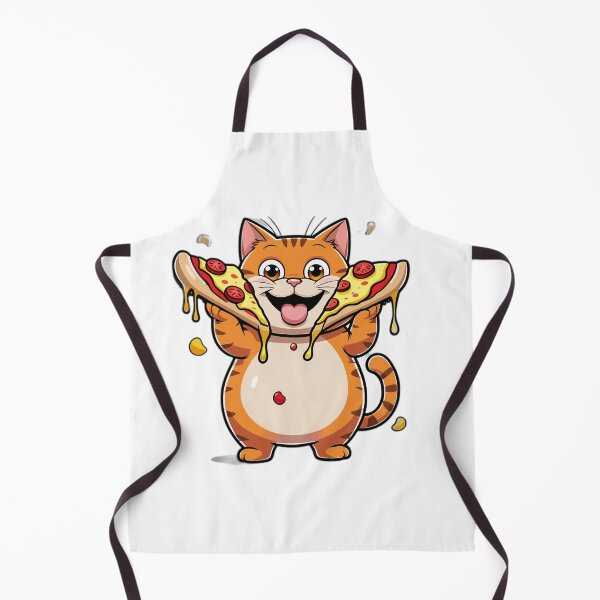 Item preview, Pizza Obsessed Orange Cat Cartoon - Funny Food Cat Gift designed and sold by InkDrop Studio.
