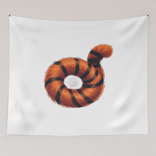 Item preview, Curled Orange Cat Tail Art — Cat Lover Gift designed and sold by InkDrop Studio.