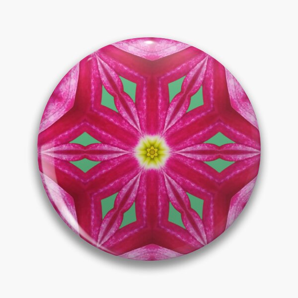 Item preview, Caleidoscopio floral rosa con detalles verdes – Patrón botánico designed and sold by SilentBloomLab.