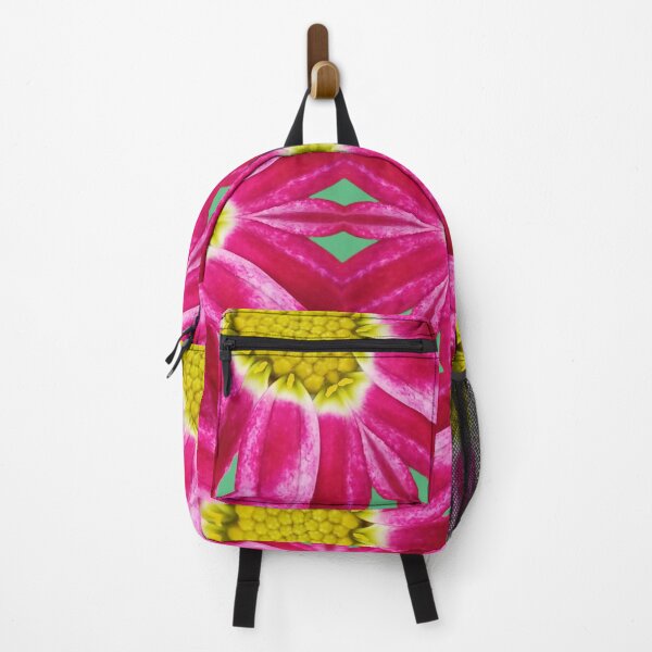 Item preview, Pink Floral Kaleidoscope with Green Accents – Botanical Pattern designed and sold by SilentBloomLab.