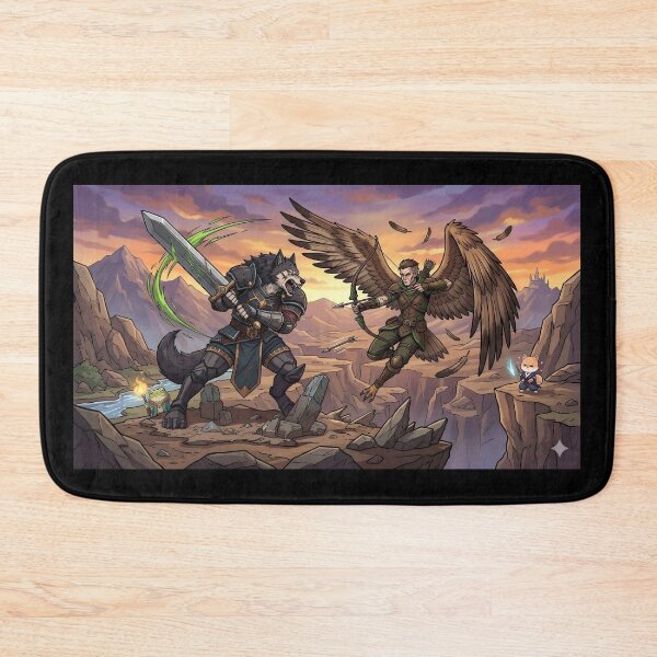 Item preview, Eternal Duel - Armored Wolf vs. Harpy Ranger - Epic RPG Sticker Sheet designed and sold by ArtByLorrens.