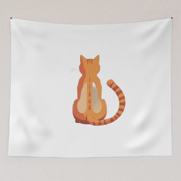 Item preview, Orange Cat From Behind Art — Cat Lover Gift designed and sold by InkDrop Studio.