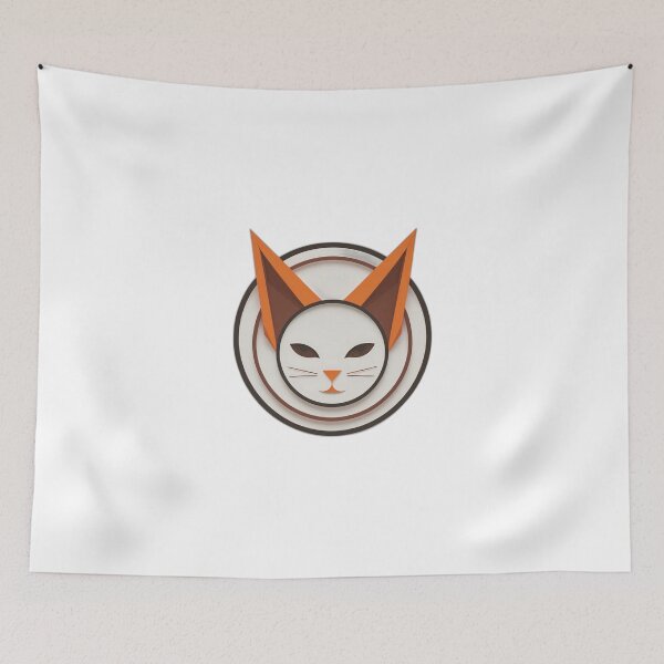 Item preview, Geometric Orange Cat Ear Icon — Cat Lover Gift designed and sold by InkDrop Studio.