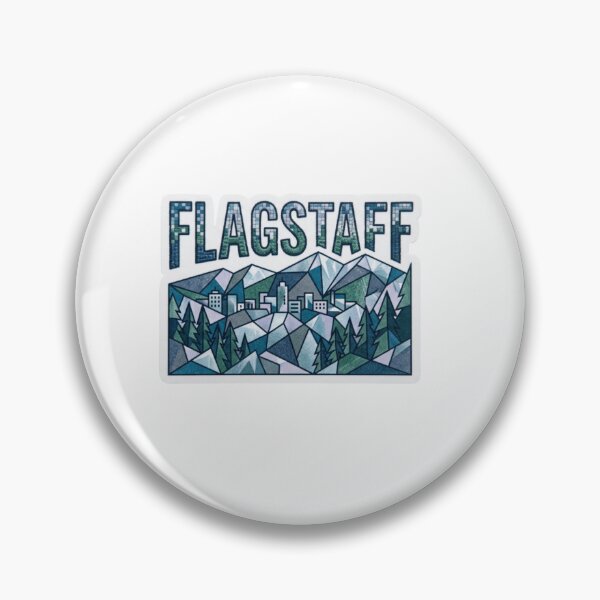 Item preview, Flagstaff Sticker | Pixel Embroidered Fragmented Cityscape Aesthetic Souvenir designed and sold by Imaginarium of Chaos falcon88 .