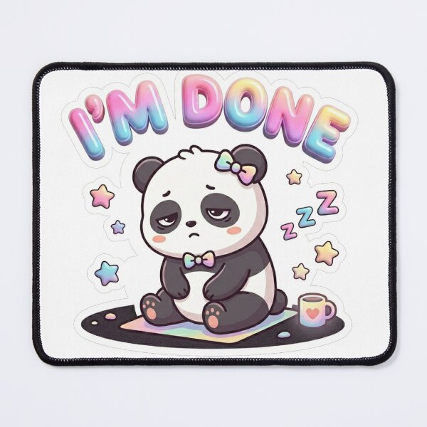 Item preview, Cute Panda Sticker “I’m Done” | Tired Mood Funny Kawaii Animal designed and sold by PixoNest.