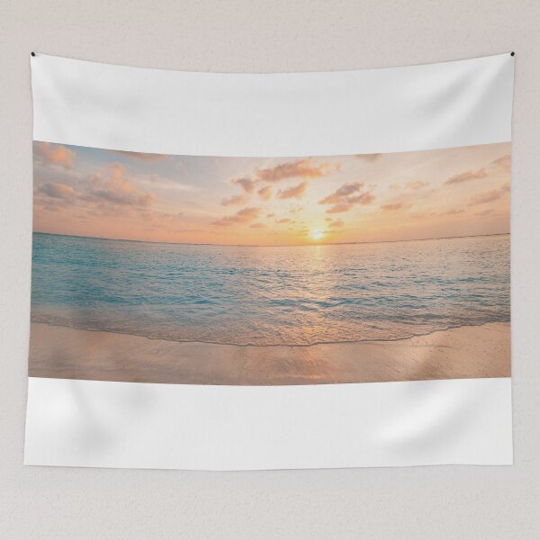 Item preview, Dreamy Pink Sunset Sky Tropical Beach Ocean designed and sold by icemanphotos.