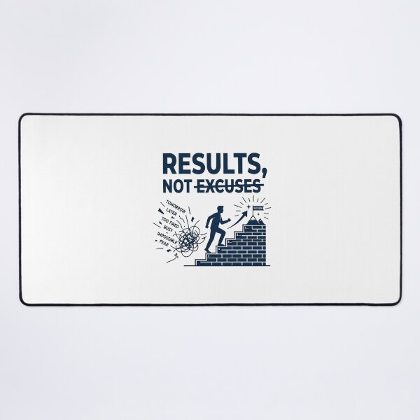Item preview, Results Not Excuses Motivational Minimalist Art designed and sold by AlexLerry.