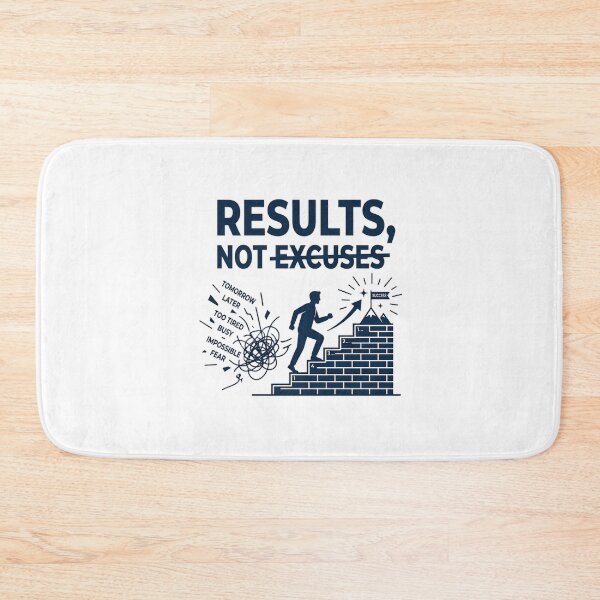 Item preview, Results Not Excuses Motivational Minimalist Art designed and sold by AlexLerry.