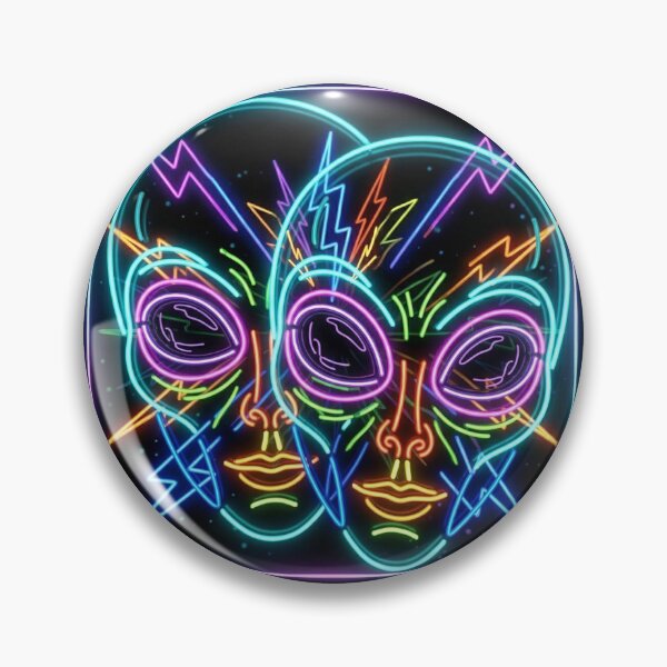Item preview, Double Neon Gray Alien – Twin Extraterrestrial UFO Cyberpunk | Trippy Sci-Fi Glow Design designed and sold by G-A-D-U.