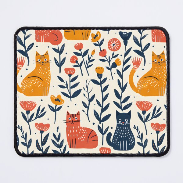 Item preview, Floral Folk Cat Pattern designed and sold by xiao xuans.