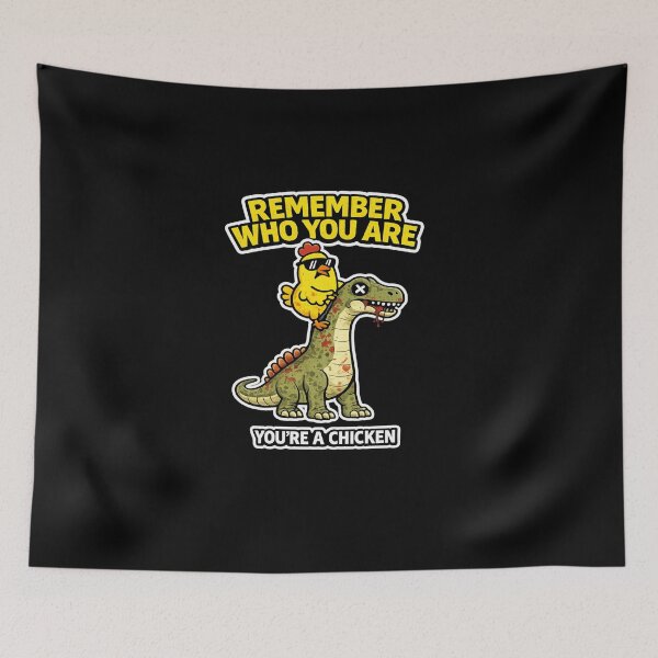 Item preview, Remember Who You Are You’re A Chicken Funny Dinosaur Meme Brachiosaurus designed and sold by VibeOffline Studio.