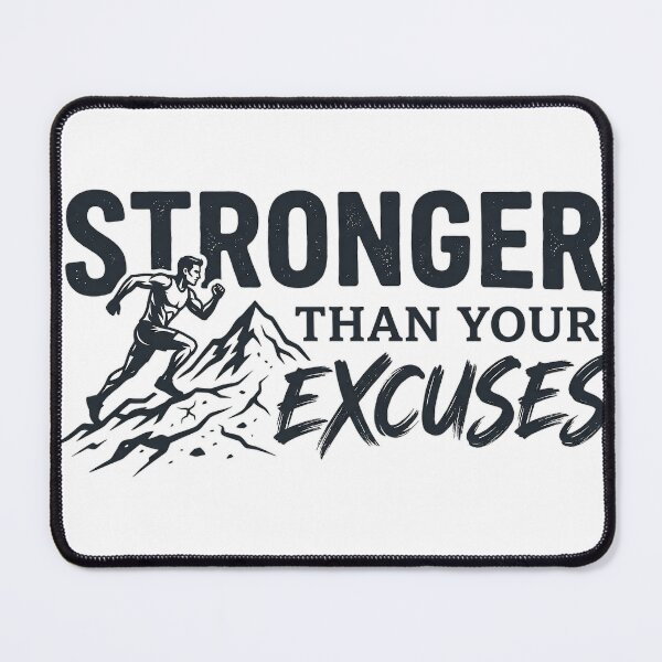 Item preview, Stronger Than Your Excuses Fitness Design designed and sold by AlexLerry.
