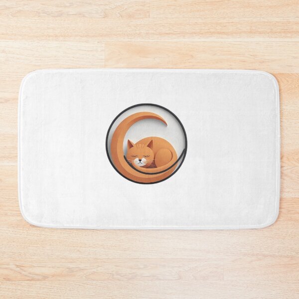 Item preview, Sleeping Cat Crescent Moon Icon — Cat Lover Gift designed and sold by InkDrop Studio.