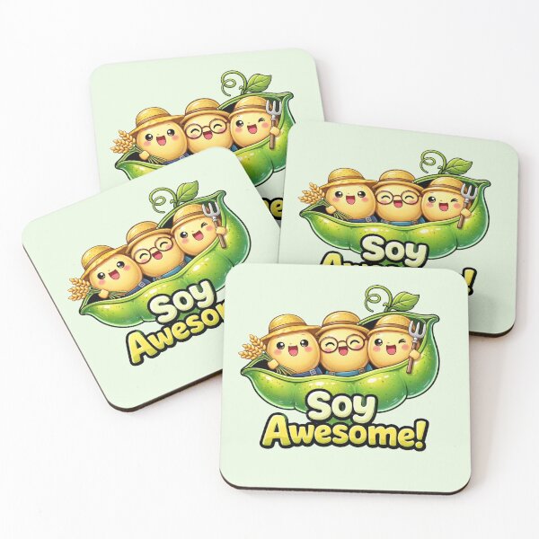 Item preview, Soy Awesome - Funny Kawaii Soybeans in a Pod designed and sold by Myra365Art.
