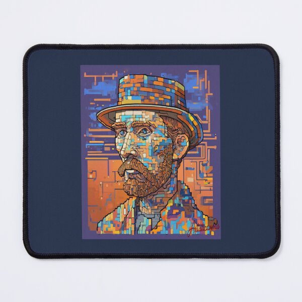 Item preview, Geometric Van Gogh Portrait in Modern Pixel Pop Style designed and sold by Artisticanvas.