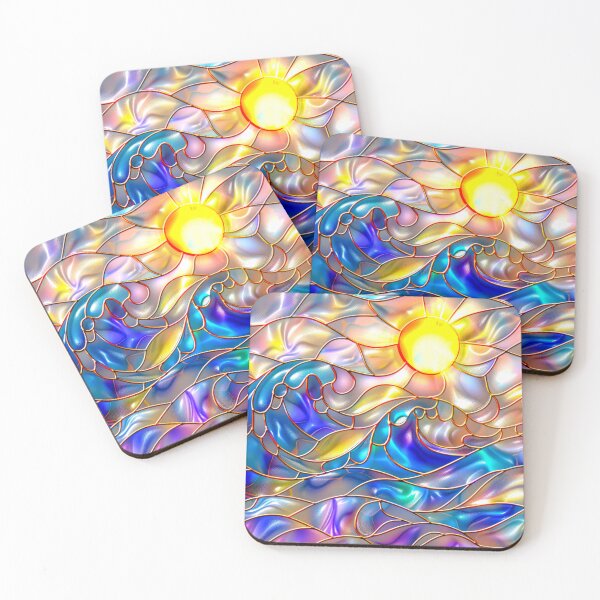 Item preview, Ocean Waves Stained Glass Art designed and sold by MargaretWiktor.