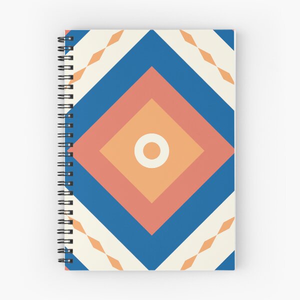 Item preview, Seamless geometric Moroccan tile pattern with concentric diamonds in azure blue and terracotta rust. designed and sold by boss39.