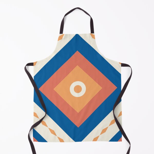Item preview, Seamless geometric Moroccan tile pattern with concentric diamonds in azure blue and terracotta rust. designed and sold by boss39.