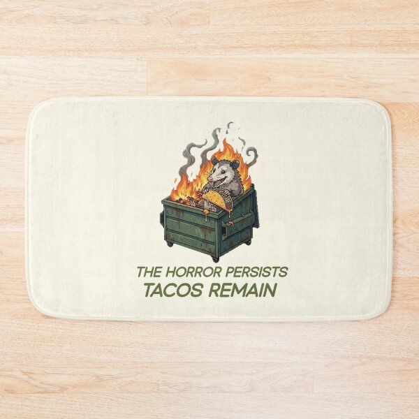 Item preview, The Horror Persists Tacos Remain Possum Dumpster Fire Funny Dark Humor Taco  designed and sold by Abibless1998.