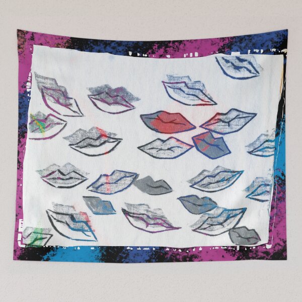 Item preview, offset lips luminosity brush canvas designed and sold by kanakeen.