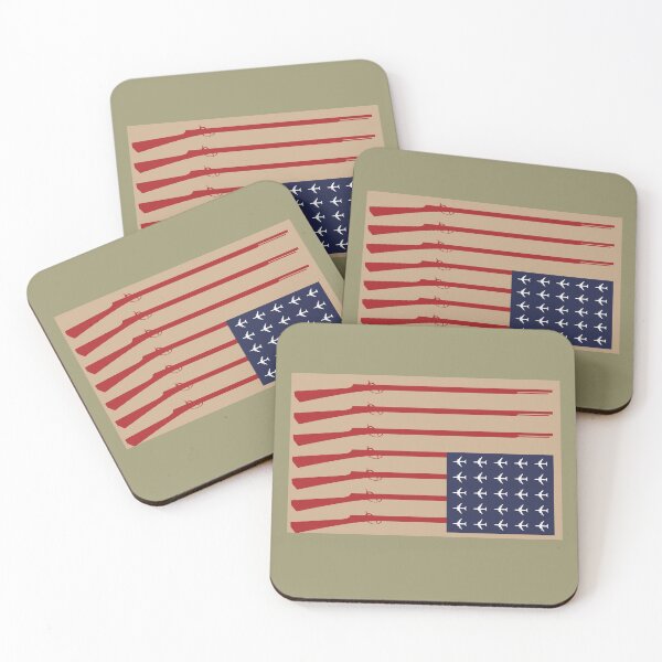 Item preview, Upside Down American Flag with Rifles and Warplanes – Distressed Anti-War Design designed and sold by PIXEL POP DESIGNS - Beyond the Norm!.