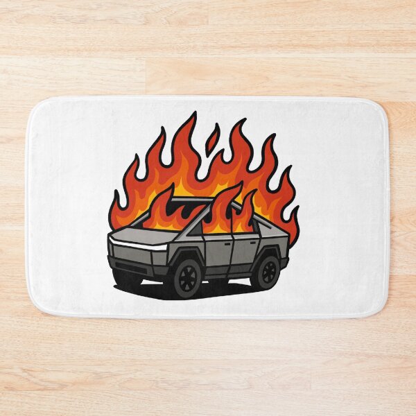 Item preview, Burning Tesla Cybertruck - EV Cartoon Meme designed and sold by ZERO-MIND.