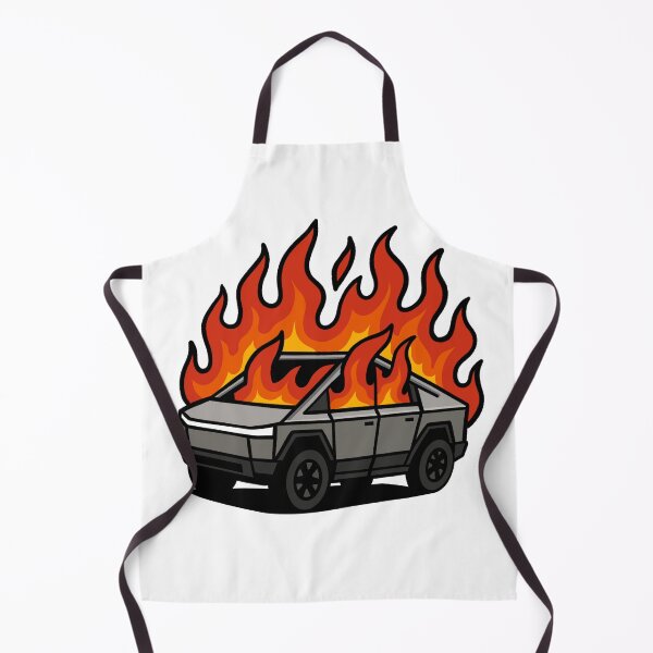 Item preview, Burning Tesla Cybertruck - EV Cartoon Meme designed and sold by ZERO-MIND.