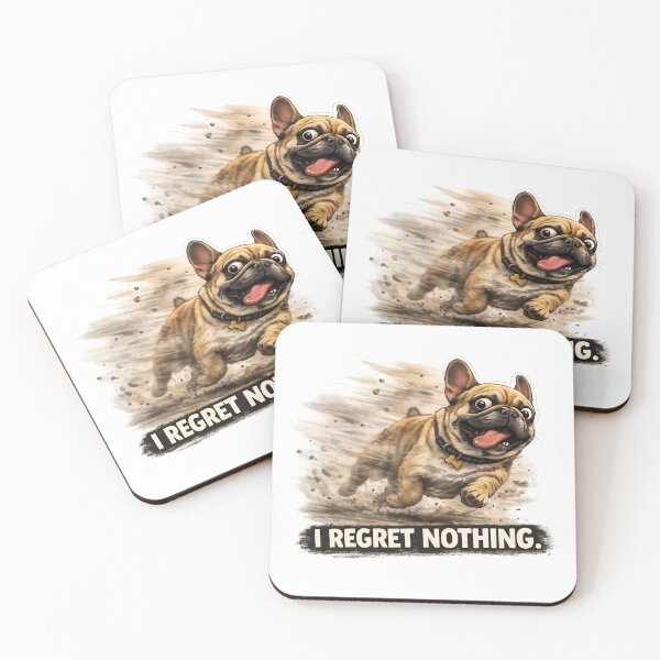 Item preview, French Bulldog Zoomies “I Regret Nothing” Funny Running Dog Meme Design designed and sold by MyTutina.