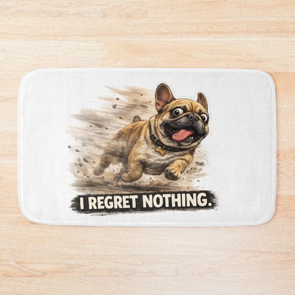 Item preview, French Bulldog Zoomies “I Regret Nothing” Funny Running Dog Meme Design designed and sold by MyTutina.