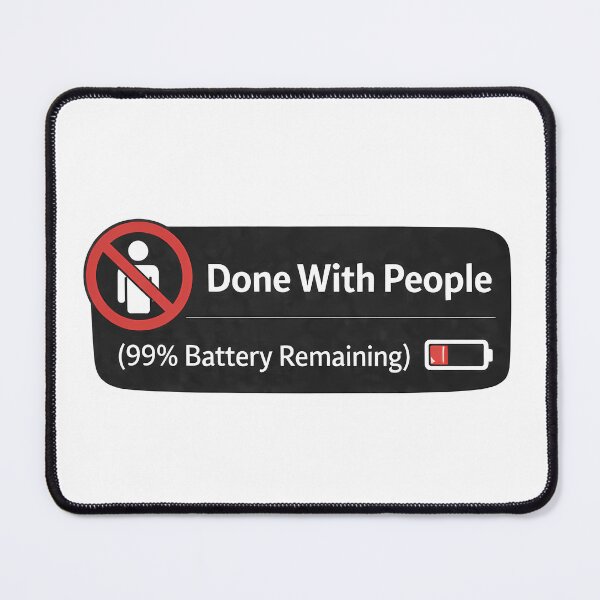 Item preview, Done With People Funny Sticker | Introvert Social Battery Meme designed and sold by LYZ7VANI.