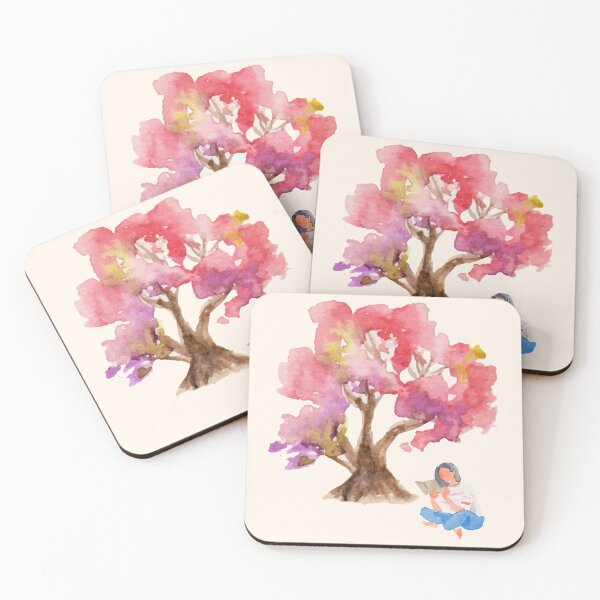 Item preview, Lost in a Book Under Cherry Blossoms – Soft Aesthetic Reading Girl designed and sold by VictoriaBonn.