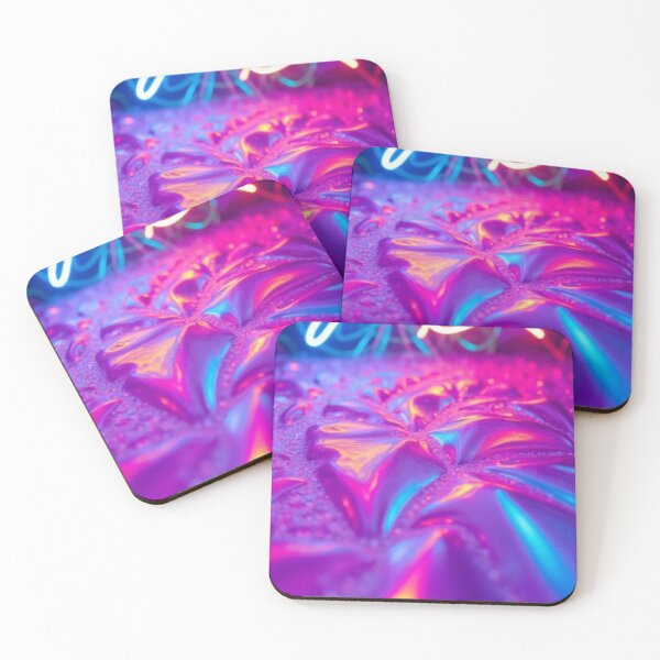 Item preview, Neon Holographic Glass Art Abstract designed and sold by Nika Art Studio.