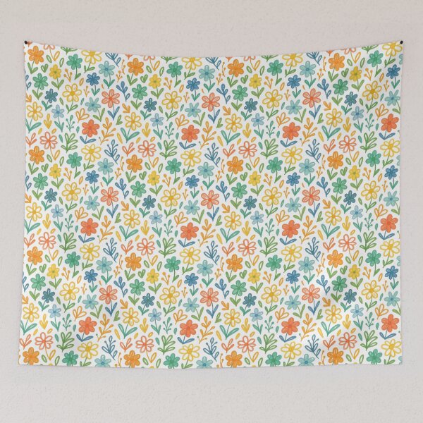 Item preview, Colorful Flowers Illustration Pattern designed and sold by Spring Things.