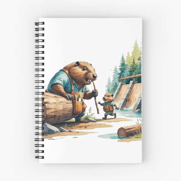 Item preview, Dam Good Dad Funny Beaver Father and Son Building Team Watercolor designed and sold by AQUILAKREO.