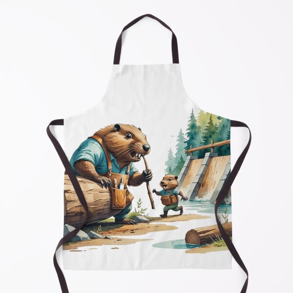 Item preview, Dam Good Dad Funny Beaver Father and Son Building Team Watercolor designed and sold by AQUILAKREO.