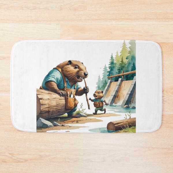 Item preview, Dam Good Dad Funny Beaver Father and Son Building Team Watercolor designed and sold by AQUILAKREO.
