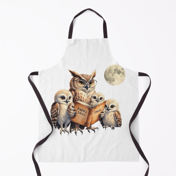 Item preview, : Cute Owl Dad Reading Storybook to Baby Owlets Watercolor designed and sold by AQUILAKREO.