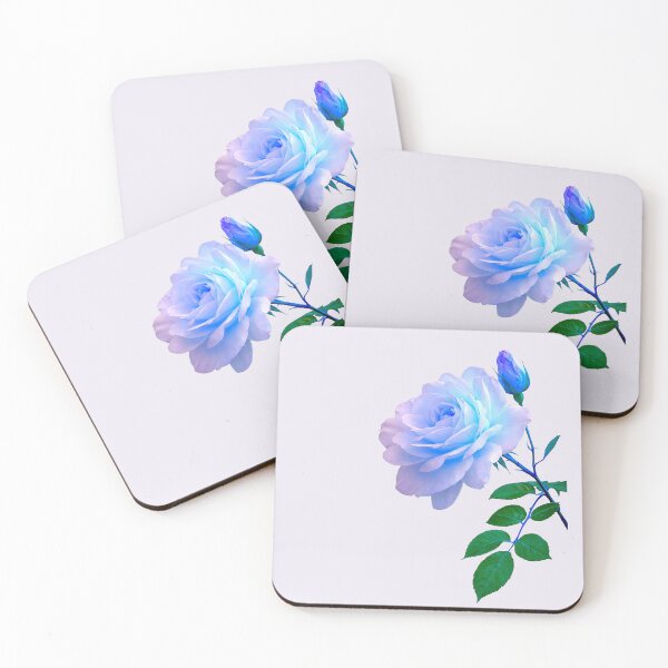 Item preview, Luxury Delicate Blue Rose wth a Bud Close-up Shapes Mania designed and sold by Shapes-Mania.