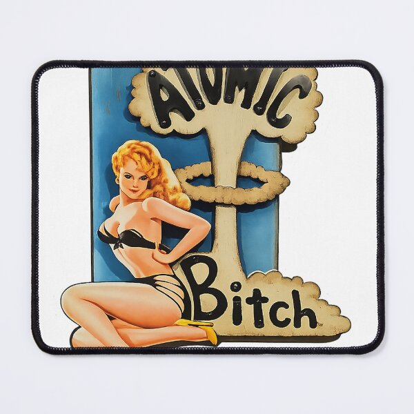 Item preview, Atomic Bombshell Pin-Up Sticker – Retro Vintage Atomic Age Girl Die-Cut Decal designed and sold by PIXEL POP DESIGNS - Beyond the Norm!.