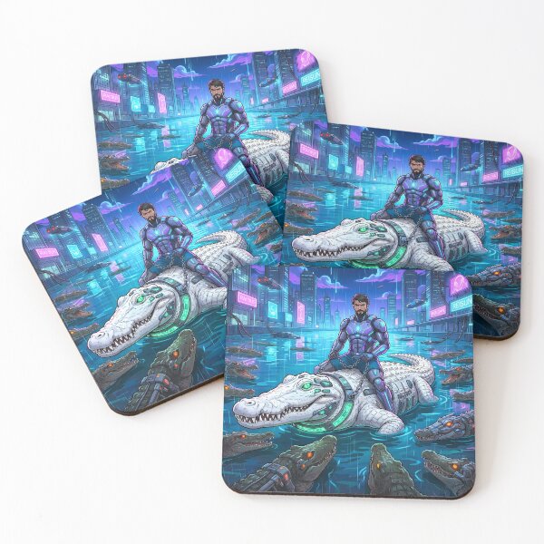 Item preview, Cyberpunk Gator King: The Neon Bayou designed and sold by MagicMood Creations.