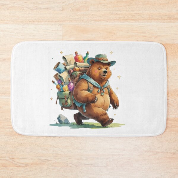 Item preview, Cute Bear Adventurer Merchant with Heavy Backpack RPG Art designed and sold by AQUILAKREO.