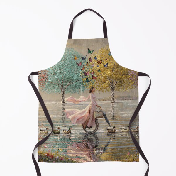 Item preview, Pluviophile Woman Riding a Unicycle in Spring Shower designed and sold by M-Y-A-R-T-.