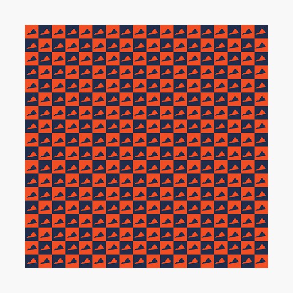 Item preview, Virginia State Silhouette Checkerboard Pattern Blue and Orange designed and sold by ValeriesGallery.