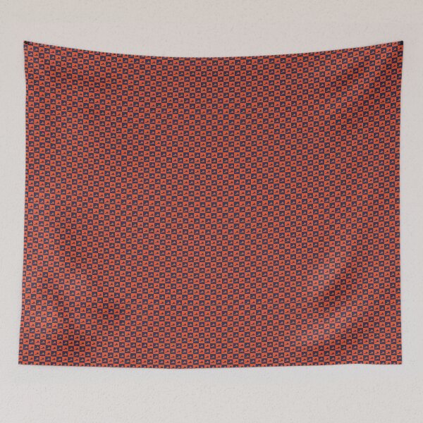 Item preview, Virginia State Silhouette Checkerboard Pattern Blue and Orange designed and sold by ValeriesGallery.