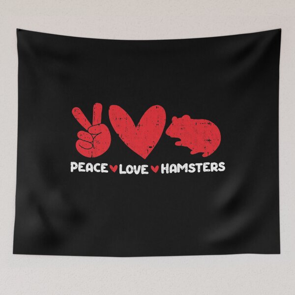 Item preview, Peace - Love - Hamsters Animals lover designed and sold by GabbyKash.