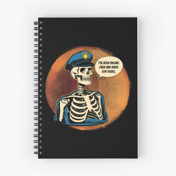 Item preview, Pulling Over Bad Ideas for Years – Dark Humor Skeleton Cop Design designed and sold by TestudoDesign.